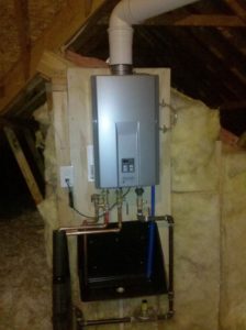 tankless water heater in attic